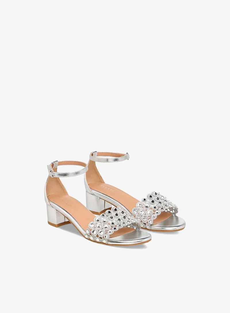 Celeste Girls Block Heel Ankle Strap Sandals Ramadan Collection