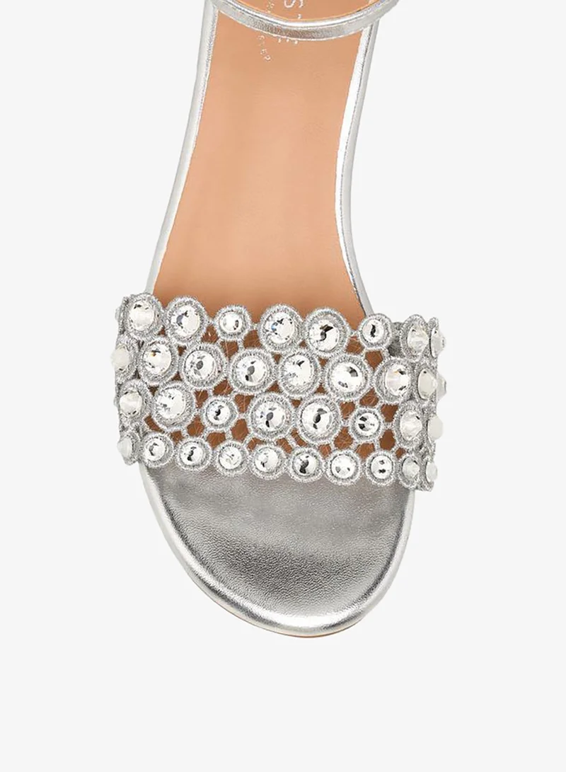 Celeste SILVER Girls Block Heel Ankle Strap Sandals Ramadan Collection for Women | Best Price UAE