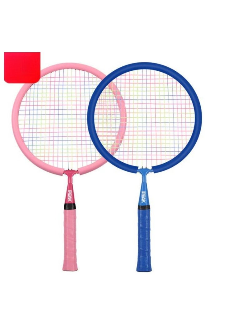 PEAK - Children's Iron Alloy Badminton Racket With Edge Wrapped Design,Beginner Kindergarten Elementary School Student Parent-Child Ultra Light Double Racket - Image 1