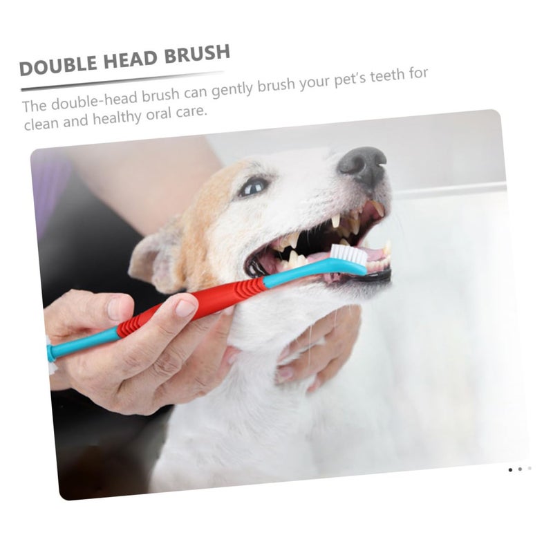 Dual Head Pet Toothbrush Soft Bristles Anti Slip Handle Oral Care Kit For Dogs And Cats - Image 5