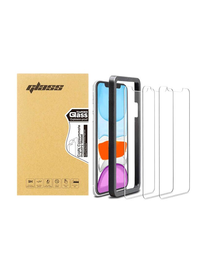 NIBEMINENT Pack Of 3 Tempered Glass Screen Protector For Apple iPhone 12 Transparent  - Image 1