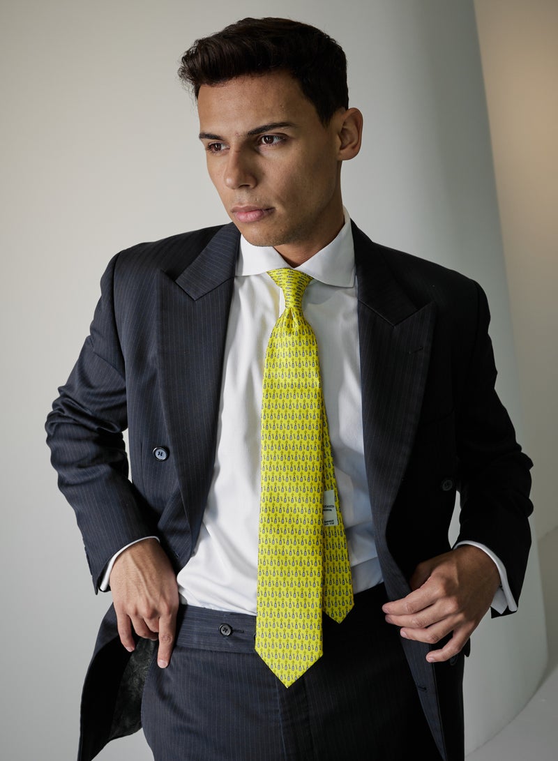 Elliot Martin Elliot Martin tie 100% Silk Twill neck ties Premium Men's Tie ( Yellow )  - Image 4