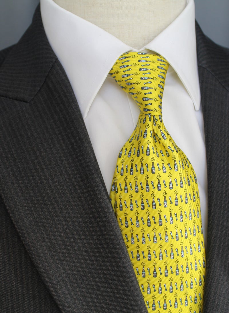 Elliot Martin Elliot Martin tie 100% Silk Twill neck ties Premium Men's Tie ( Yellow )  - Image 1