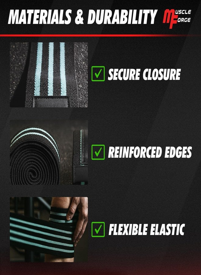 مسل فورج أربطة الركبة من MuscleForge لرفع الأثقال للرجال والنساء - أربطة ركبة احترافية لرفع الأثقال بطول 70 بوصة ودعم لرفع الأثقال - معدات تدريب شديدة التحمل - Image 5