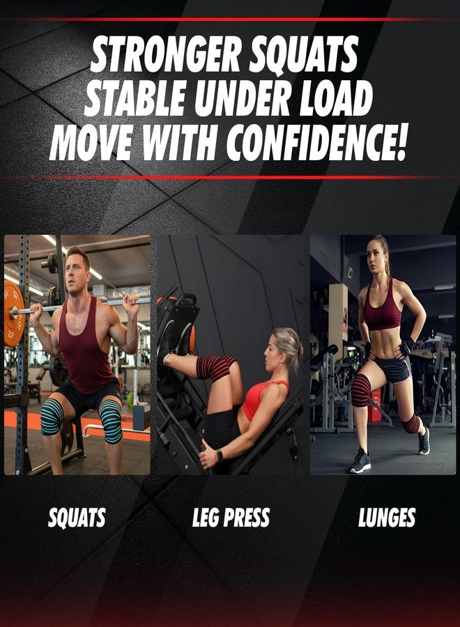 مسل فورج أربطة الركبة من MuscleForge لرفع الأثقال للرجال والنساء - أربطة ركبة احترافية لرفع الأثقال بطول 70 بوصة ودعم لرفع الأثقال - معدات تدريب شديدة التحمل - Image 2