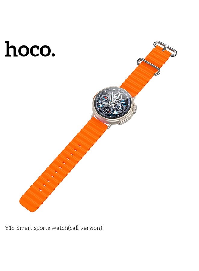 hoco. Y18 Smart Sports Watch (Call Version)(Orange/Gold) - Image 4