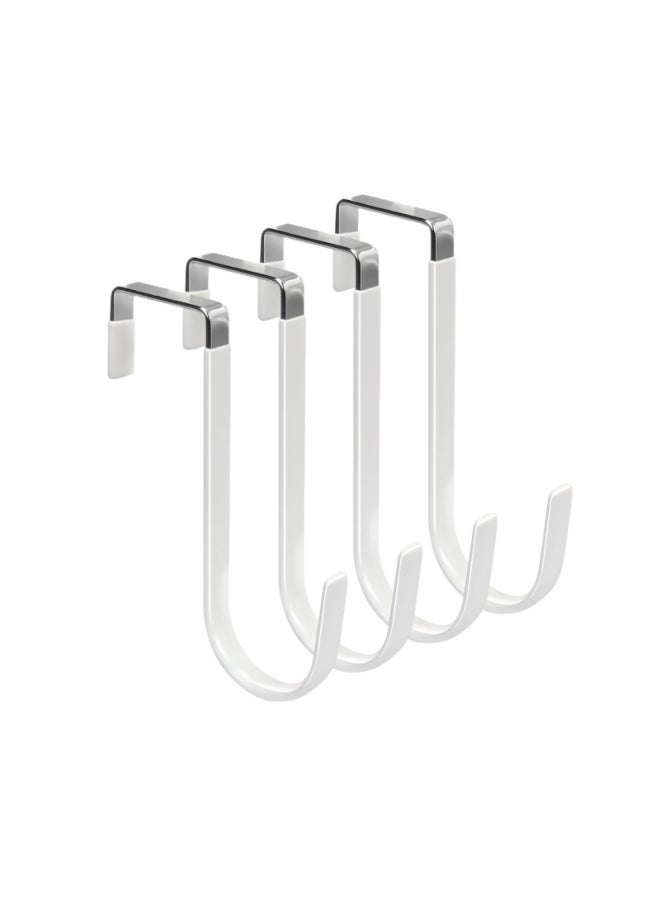 4 Pack Over The Door Hooks, Heavy Duty Organizer Hanging Hooks for Hanging Clothes, Towels, Hats, Coats, Bags - Image 3