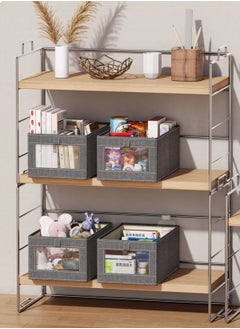 HomarKet 3 Pieces Foldable Closet Storage Organizer Washable Closet Storage Box with Carrying Handles Toy Organizer Box Cube Storage Bin for Clothes Wardrobe Home Bedroom Office  - Image 4
