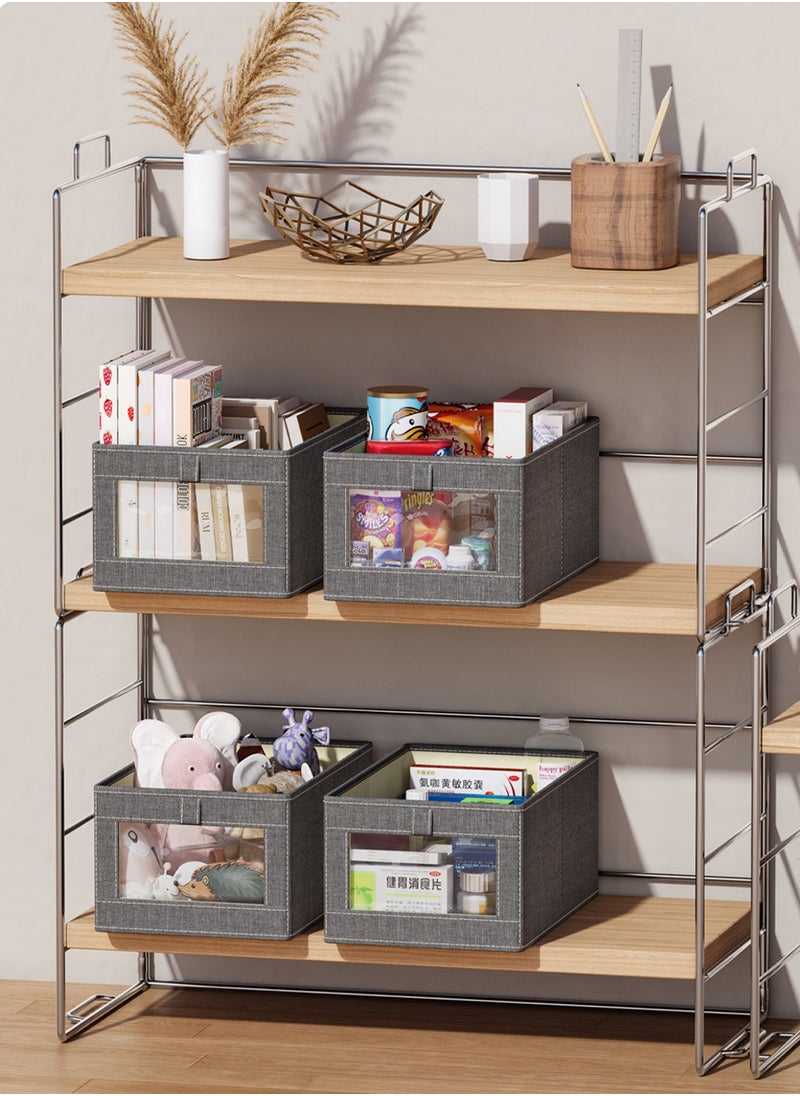 HomarKet 3 Pieces Foldable Closet Storage Organizer Washable Closet Storage Box with Carrying Handles Toy Organizer Box Cube Storage Bin for Clothes Wardrobe Home Bedroom Office  - Image 4