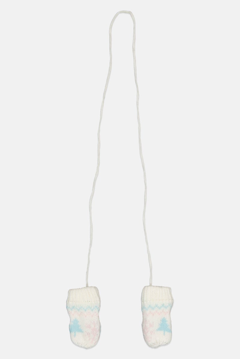 Cool Club Toddlers Girl 1 Pair Knitted Mittens, Multicolor - Image 1