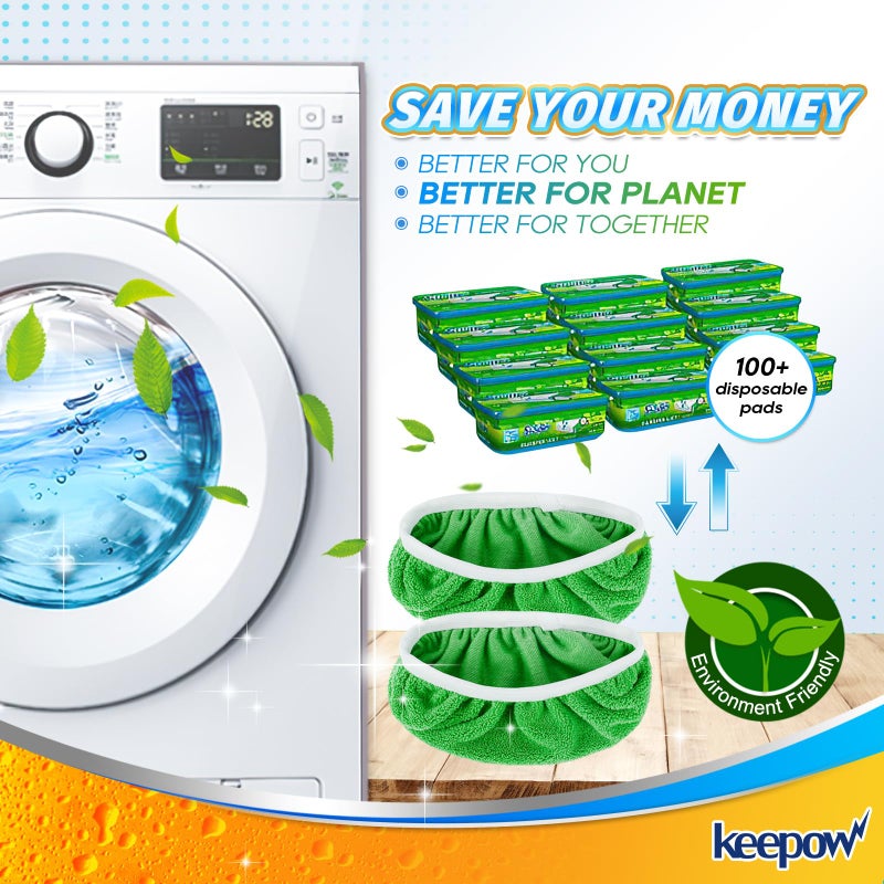 KEEPOW Reusable Wet Pads Refills Compatible with Swiffer Sweeper Mop  Dry Sweeping Cloths  Microfiber Wet Mopping Cloths for Hardwood Floor Cleaning  12 Pack (Mop is Not Included) - Image 2