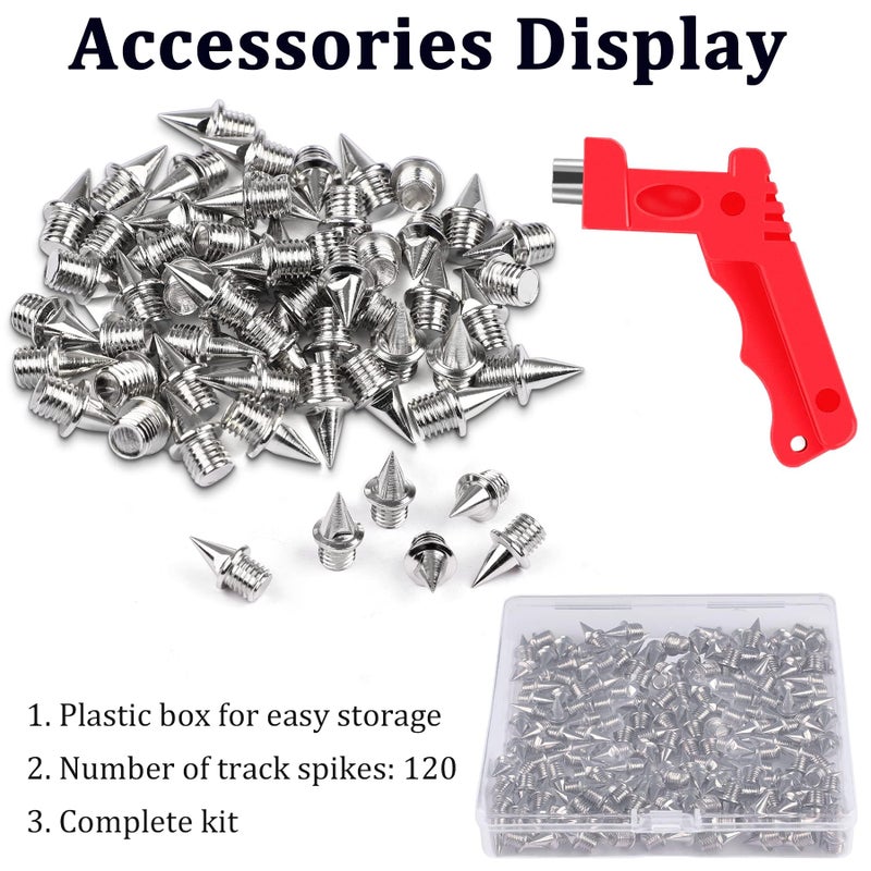 JULMELON 120PCS 1/4in Stainless Steel Track & Cross Country Spikes for Golf, Sprint Sports, Short Running Track Shoes - Includes Spike Wrench - Image 3