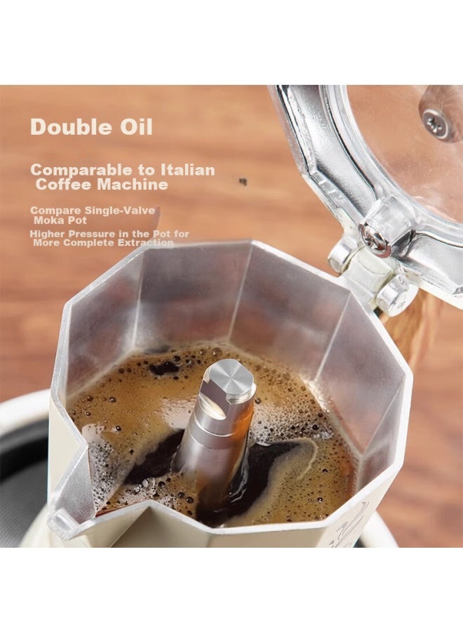 Pakchoice Moka Pot With Dual Valves, Home Italian-style Manual Coffee Maker, Hand-grinding Coffee Brewing Equipment Set - Image 1