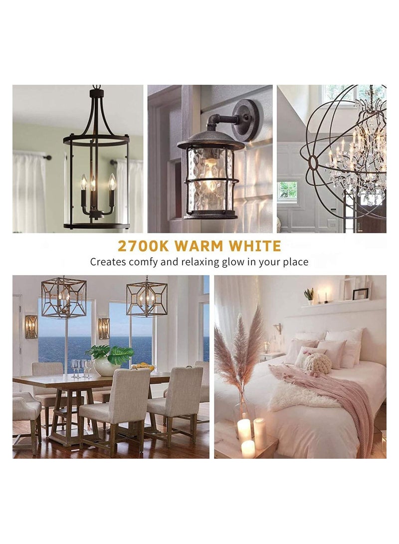 LED Candle Bulbs, 4PCS E14 LED Filament Light Bulbs 4 Watt, C35 Dimmable Cool Day Light White, 2700K Classic Vintage Clear Glass 400LM, 90% Energy Saving, 10000h Life, 40W Incandescent Equivalent  - Image 4