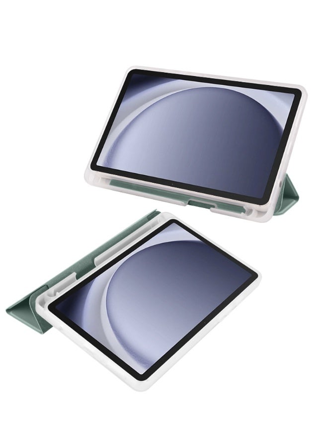 Case for Honor Pad X9 11.5 Inch,Transparent Airbag With Pen Slot For Anti Drop, Tablet Protective Cover, Triple Fold Multi Angle Design, Automatic Wake-up/sleep, Soft Leather,Green - Image 2