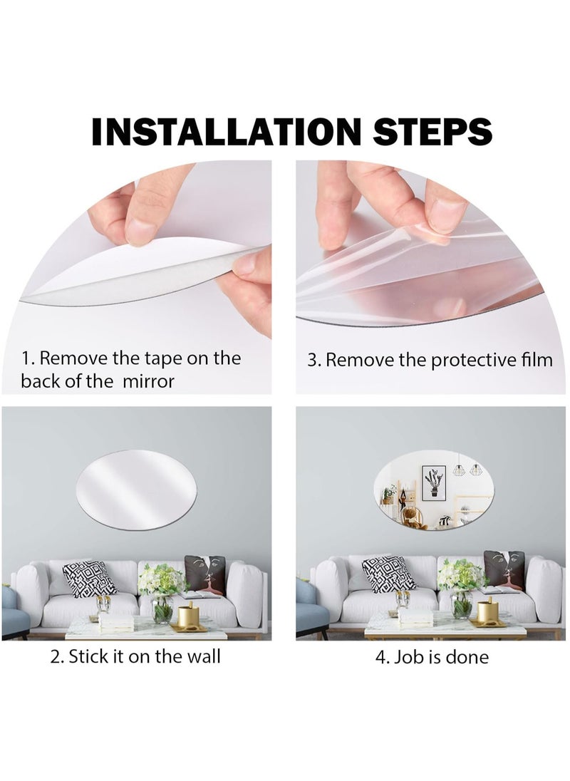 FASHION HOME - Frameless Self Adhesive Acrylic Mirror Flexible Plastic Mirror Sheets Wall Stickers 2mm Thickness 1pc - Image 1