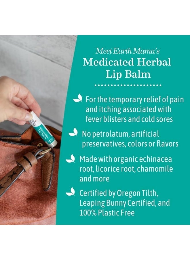 Earth Mama Earth Mama Medicated Herbal Lip Balm | Organic Lip Balm with Menthol for Fever Blister & Cold Sore | Refreshing Menthol Mint Lip Care, 0.15 oz  - Image 4