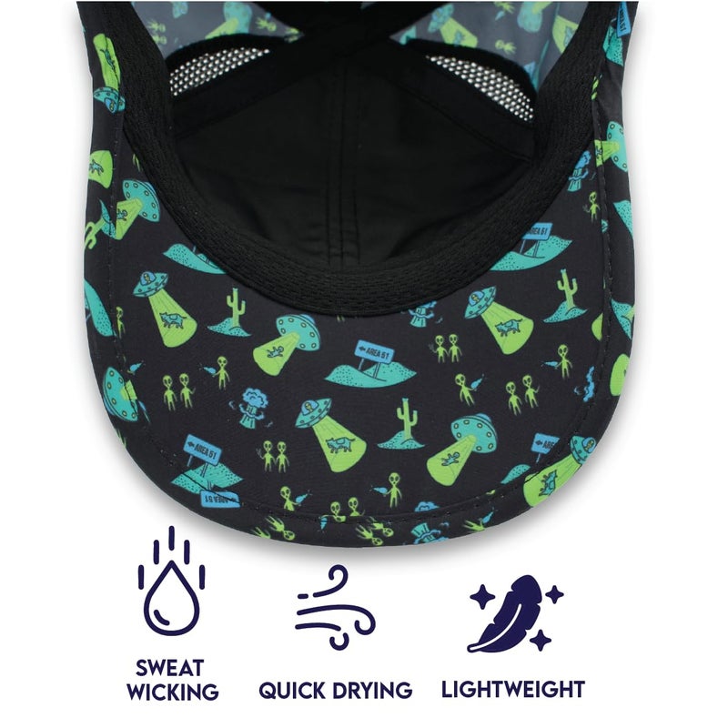 Sprints Race Day Performance Running Cap | The Lightweight, Quick Dry, Sport Hat, One Size, Unisex (Uninvited Alien Antics) - Image 3