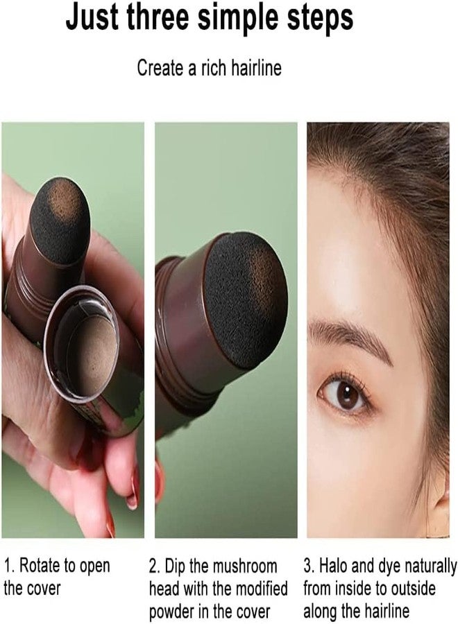 Glowhouse Hairline Powder Stick Hairline Shadow Powder Stick, Quick Root Touch-Up Waterproof Hair Root Concealer for Paired With 2 Eyebrow Stamp (1 PCS Mocha Brown & 1 PCS Pearl Black) PACK OF 2 - Image 2