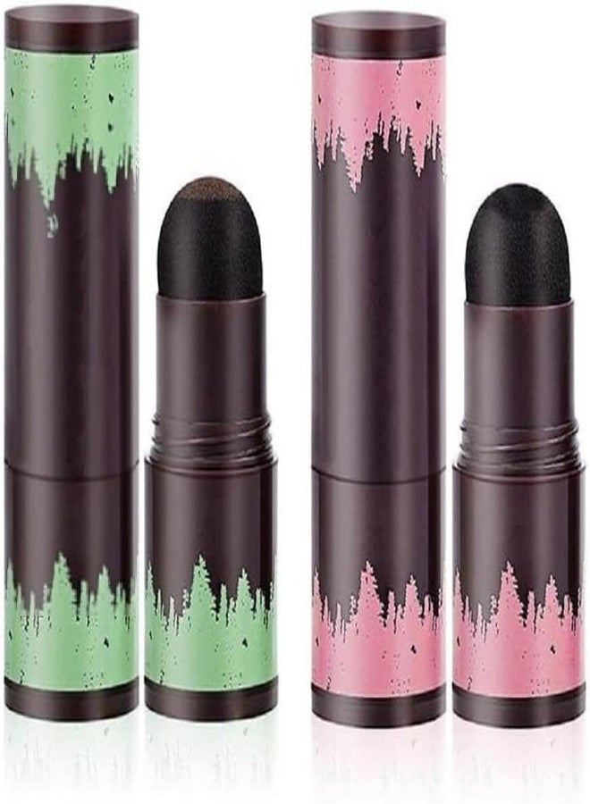 Glowhouse Hairline Powder Stick Hairline Shadow Powder Stick, Quick Root Touch-Up Waterproof Hair Root Concealer for Paired With 2 Eyebrow Stamp (1 PCS Mocha Brown & 1 PCS Pearl Black) PACK OF 2 - Image 1