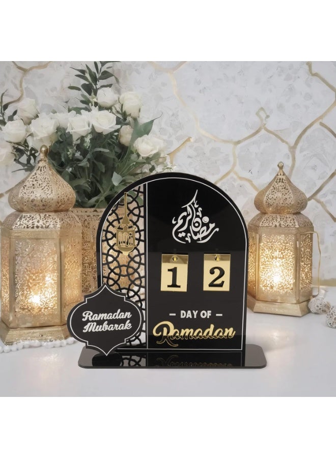 Ramadan Advent Calendar 2026, Eid Mubarak Countdown Calendars Tracker Date Gift DIY for Arabic Muslim Islamic Holiday Table Home Decorations Count Down Calendar - Image 4