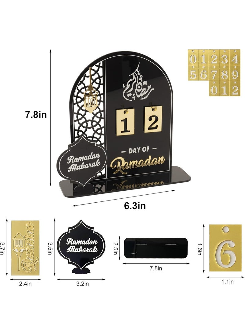 Ramadan Advent Calendar 2026, Eid Mubarak Countdown Calendars Tracker Date Gift DIY for Arabic Muslim Islamic Holiday Table Home Decorations Count Down Calendar - Image 5