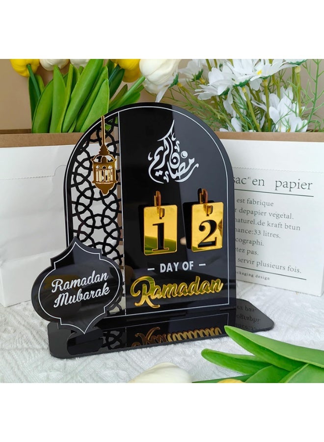 Ramadan Advent Calendar 2026, Eid Mubarak Countdown Calendars Tracker Date Gift DIY for Arabic Muslim Islamic Holiday Table Home Decorations Count Down Calendar - Image 3