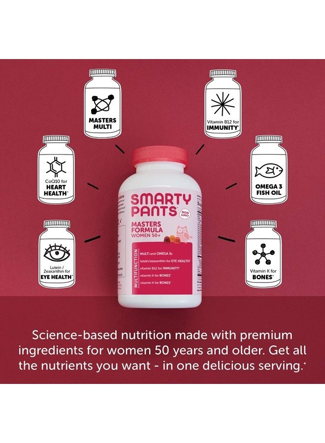 SmartyPants Women's Masters 50+ Multivitamin: Vitamin C, D3 & Zinc for Immunity, Lutein/Zeaxanthin for Eye Health*, CoQ10 for Heart Health, Omega 3 Fish Oil (EPA & DHA), B6, 120 Count (30 Day Supply) - Image 3