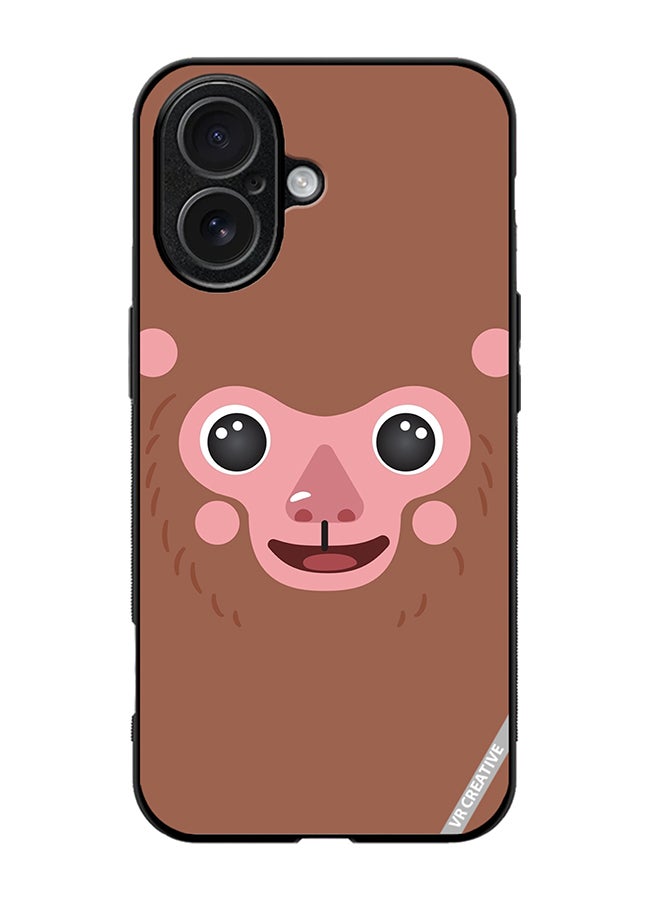 Protective Case Cover For Apple iPhone 17 Monkey Cartoon Face Design Multicolour