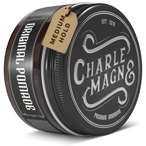 Charlemagne Original Hair Pomade for Men, Old School Scent - Water-Based Styling Pomade Hair Cream for Men - Developed by Barbers, Made in Germany (100 ml (Pack of 1), Light Hold) - Image 1