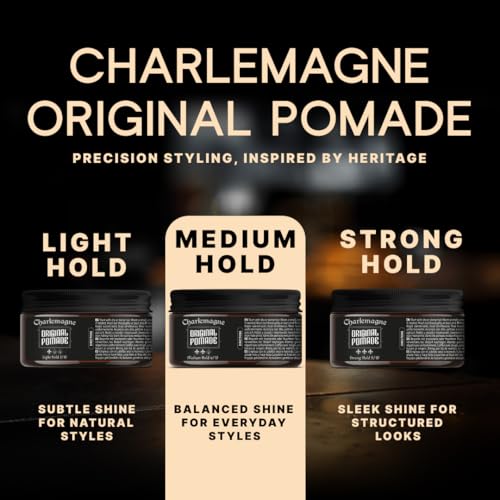 Charlemagne Original Hair Pomade for Men, Old School Scent - Water-Based Styling Pomade Hair Cream for Men - Developed by Barbers, Made in Germany (100 ml (Pack of 1), Light Hold) - Image 2
