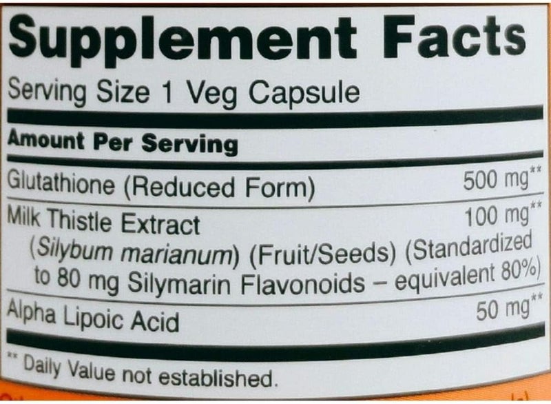 NOW Foods Glutathione 500mg 60 Veg Capsules - Image 4