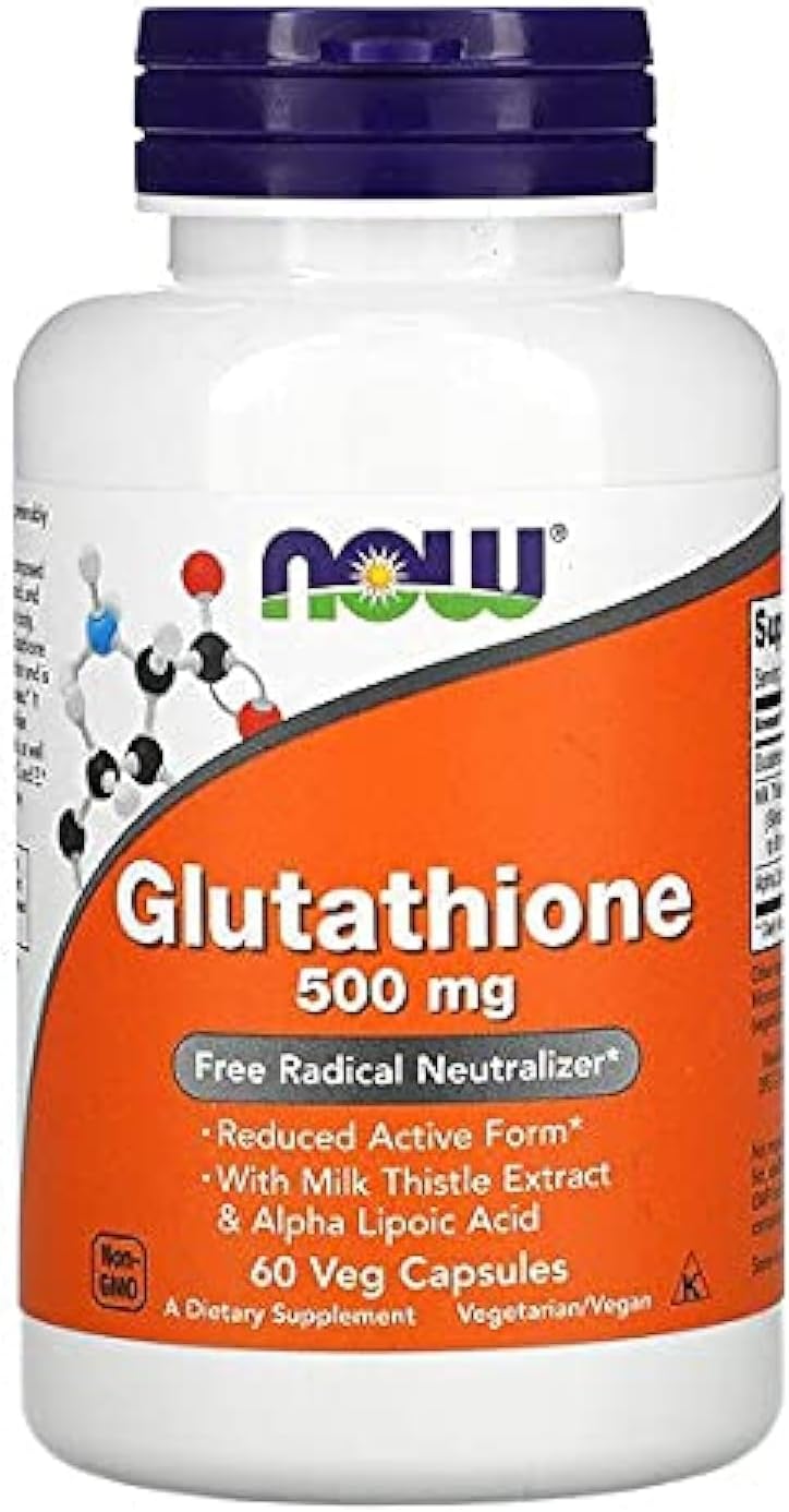 NOW Foods Glutathione 500mg 60 Veg Capsules - Image 1
