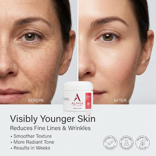 Alpha Skin Care Essential Renewal Cream 10 Glycolic AHA AntiAging Formula Reduces Lines Wrinkles Alpha Hydroxy Acid Exfoliates for Smoother Skin Normal Sensitive or Dry Skin 2 Oz - Image 5
