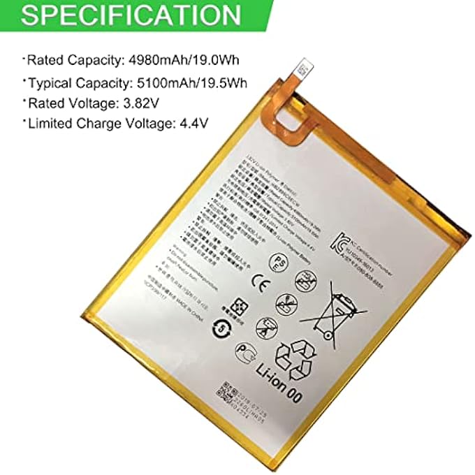 rayihni 19.5WH 5100MAH HB2899C0ECW REPLACEMENT BATTERY FOR HUAWEI MEDIAPAD M3 M5 8.4 INCHES BTV-DL09 BTV-W09 SHT-AL09 SHT-W09 WITH TOOLS - Image 2