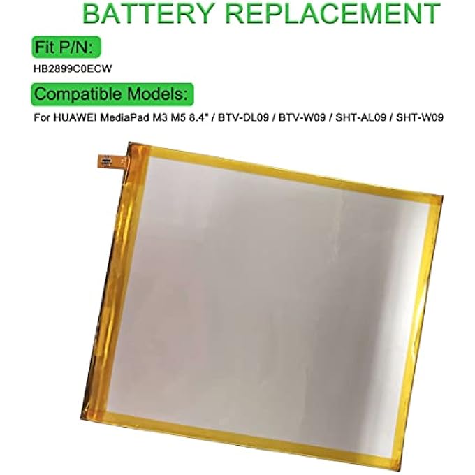 rayihni 19.5WH 5100MAH HB2899C0ECW REPLACEMENT BATTERY FOR HUAWEI MEDIAPAD M3 M5 8.4 INCHES BTV-DL09 BTV-W09 SHT-AL09 SHT-W09 WITH TOOLS - Image 3