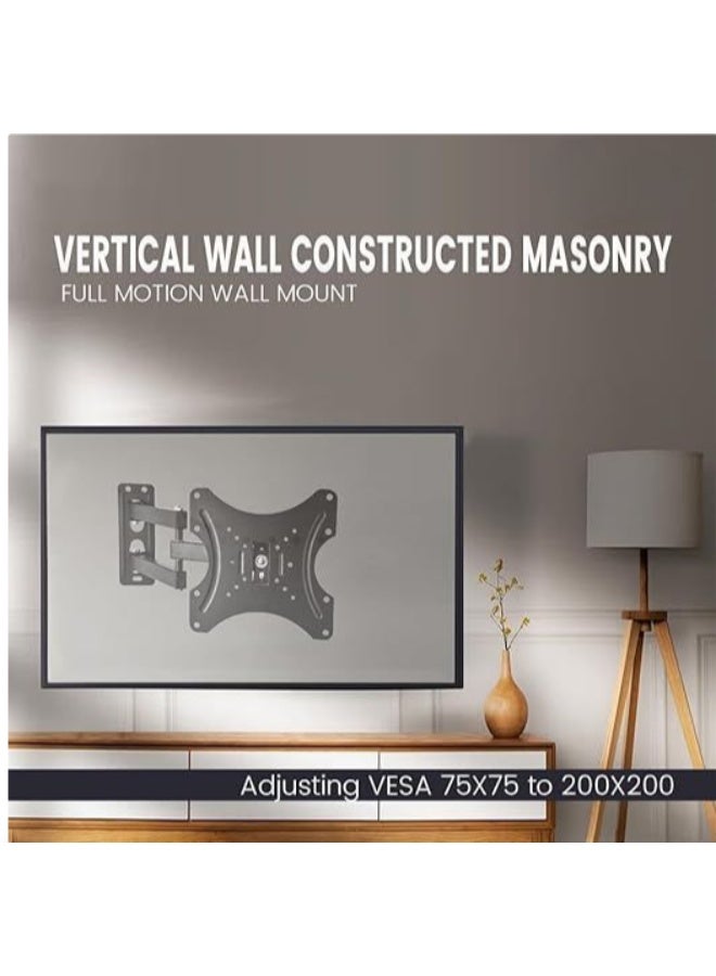 TV Wall Mount Bracket – Adjustable Full Motion VESA Tilt & Swivel Arm 180° – Fits 14–42 Inch Smart LED, OLED, QLED TVs – Space-Saving & Durable Design - Image 3