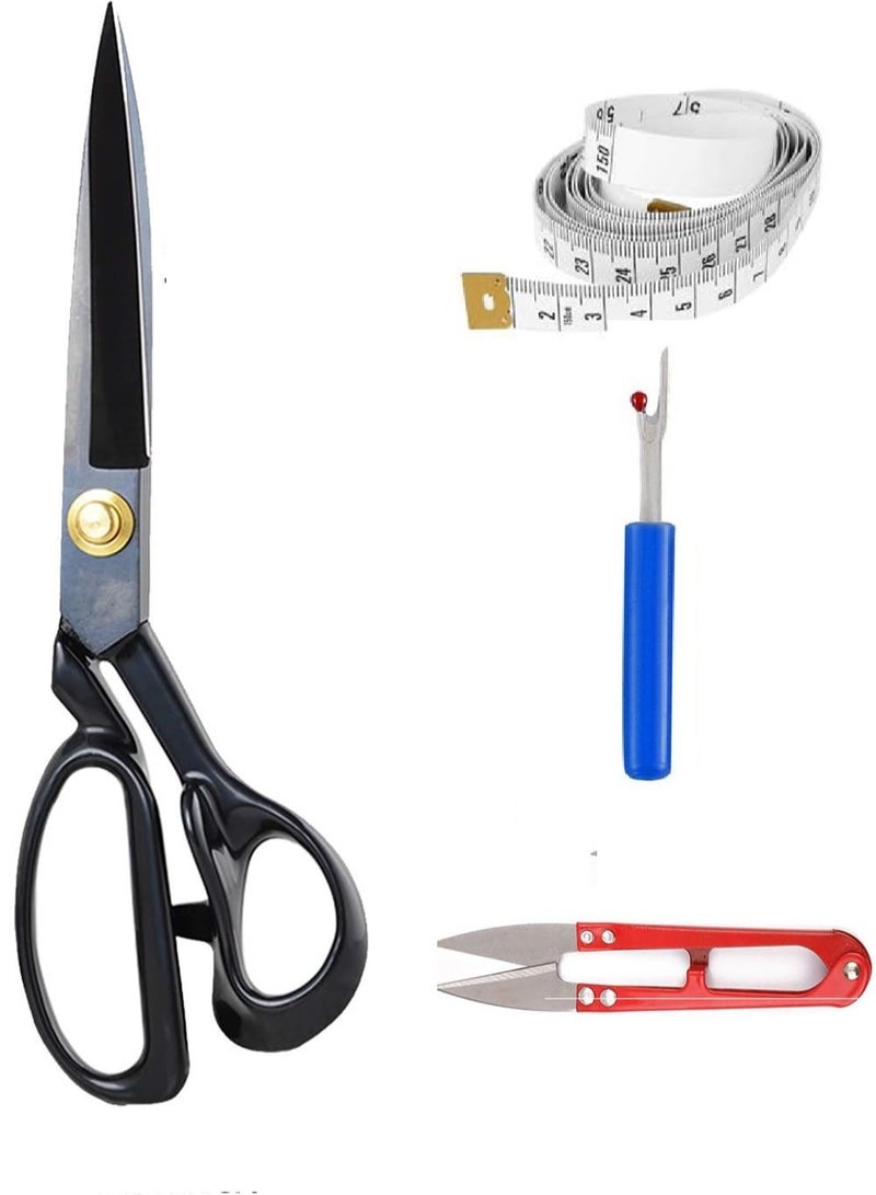 Generic Sewing Scissors for Fabrics - High Carbon Steel Sewing Scissors High Strength for Tailoring, Fabrics, Leather, Sewing and Sewing at Home, Office, Artists, Sewing (10 Inch - 4 in 1) German Model  - Image 1