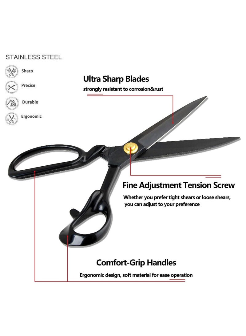 Generic Sewing Scissors for Fabrics - High Carbon Steel Sewing Scissors High Strength for Tailoring, Fabrics, Leather, Sewing and Sewing at Home, Office, Artists, Sewing (10 Inch - 4 in 1) German Model  - Image 2