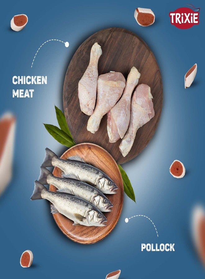 تريكسي بريميو، مكافآت للكلاب، 75 غرام، لذيذة وغنية بالعناصر الغذائية، مكافآت صحية للكلاب، مناسبة لجميع سلالات الكلاب - عبوة من 4 قطع (لفائف سمك ودجاج)، لجميع مراحل حياة الكلب - Image 3