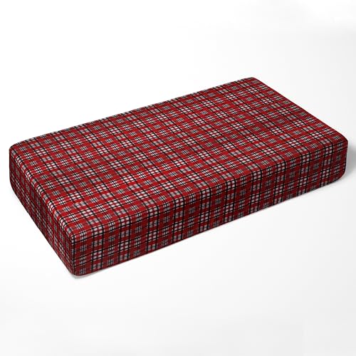 Bacati - Boys Red Plaids/Stripes Crib Sheet - Image 3