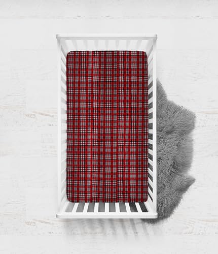 Bacati - Boys Red Plaids/Stripes Crib Sheet - Image 4