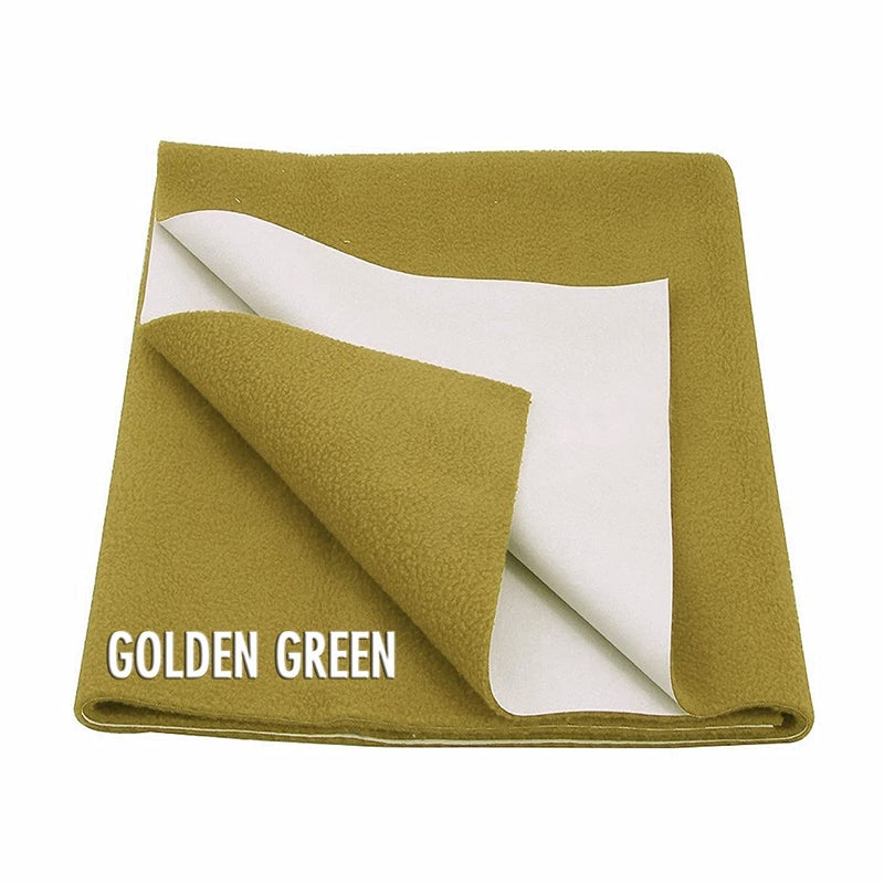 Desithat Waterproof & Washable Instadry Extra Absorbent Baby Dry Sheet & Bed Protector/Crib Sheet - Small 20x28 Inches/ 50X70 Cms(Golden Green) - Image 1