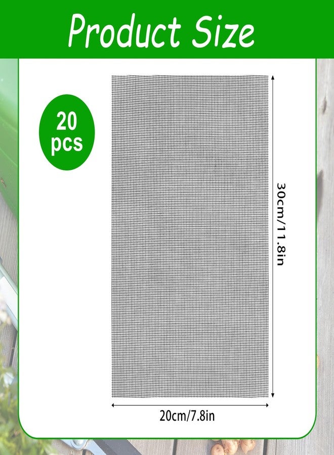 lasuroa Pack of 10 Flower Pot Hole Net Pads, 30 x 20 cm Bonsai Net Drainage Strainer Plant Pot Drainage Net Plant Sieve Net Prevent Soil Leaking - Image 2