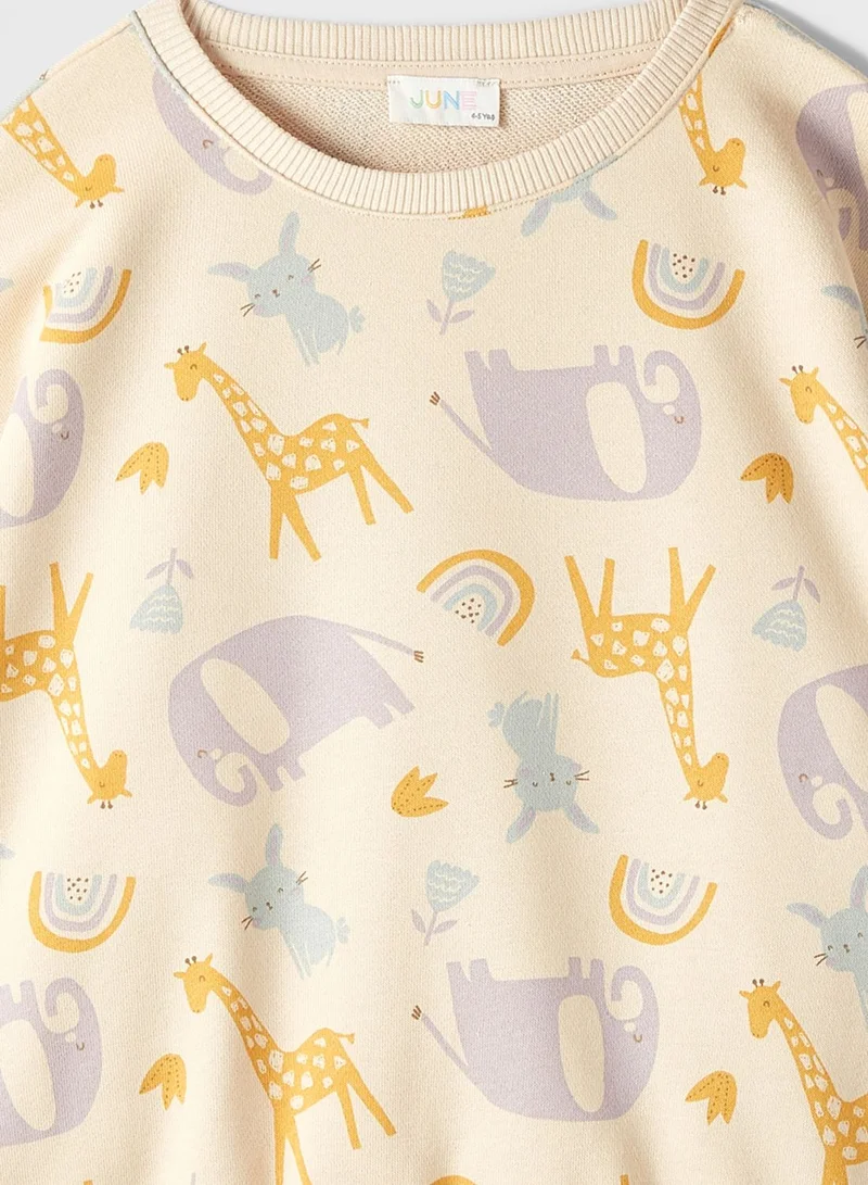 JUNE Kids Patterned Tracsuit Set