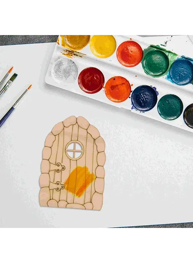 12 Pcs Miniature Fairy Door DIY Kit Wooden Garden Craft With Mini Windows For Wall Home Party Decorations Whimsical Fairy Tale Design Perfect For Indoor Outdoor Use - Image 4