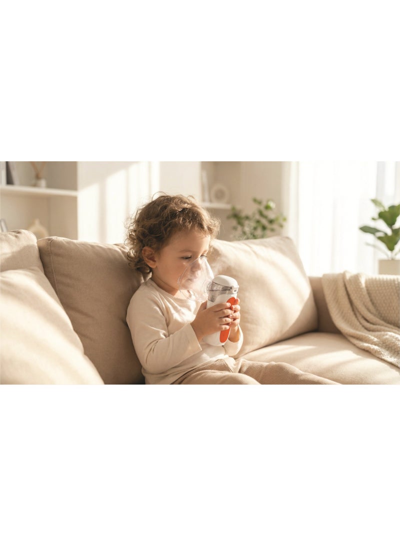 porodo LiveOn Portable Nebulizer / Rechargeable Mesh Nebulizer / Superfine 4μm Particle Atomizer / Adjustable Fogging / Anti-Leak Design / USB-C Charging Inhaler - White - Image 5