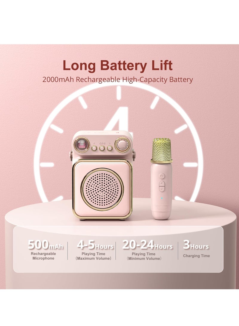 Kids Karaoke Machine - Bluetooth Speaker with Microphone with 2 Wireless Microphones, Mini Bluetooth Karaoke Speaker Portable Karaoke Machine for Kids and Adults - Image 4