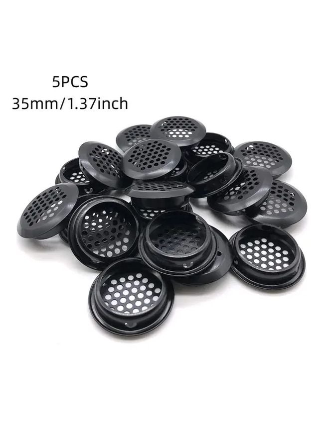 5Pcs 35mm Black Convex Stainless Steel Ventilation Grilles Rustproof Louver Covers - Image 1