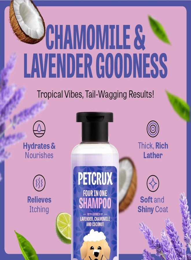 Petcrux Lavender Dog Shampoo 1000ml - Sulphate & Paraben Free - Four in One with Goodness of Lavender, Chamomile & Coconut - for All Types of Dog Golden Retrievers, Labradors, German Shepherds - Image 3